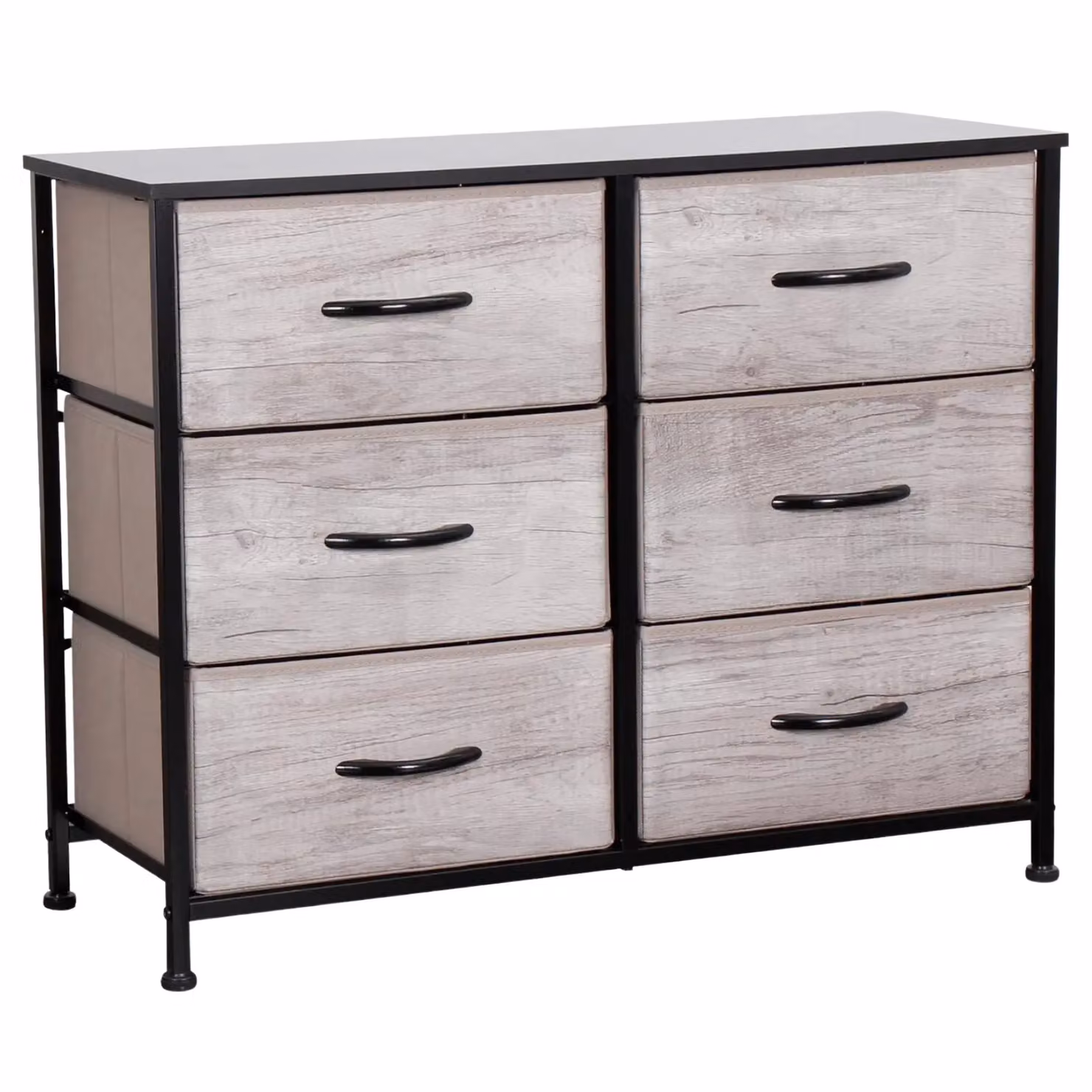 Rafaelo Mobilia 6 Drawer Bedroom Chest in Grey with Fabric Drawers, H: 80.0 cm, W: 62.5 cm, D: 30.0 cm – 2