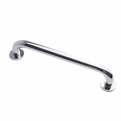 Nes Home Chrome Straight Wall Mounted Brass Grab Bar, Silver, Length: 38 cm