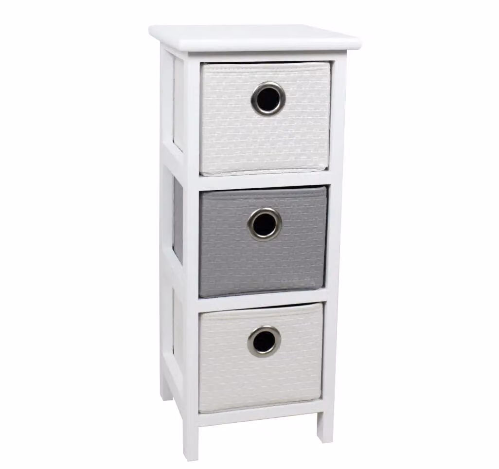 Home Source 3 Drawer Wooden Hallway Storage Chest in White – 4