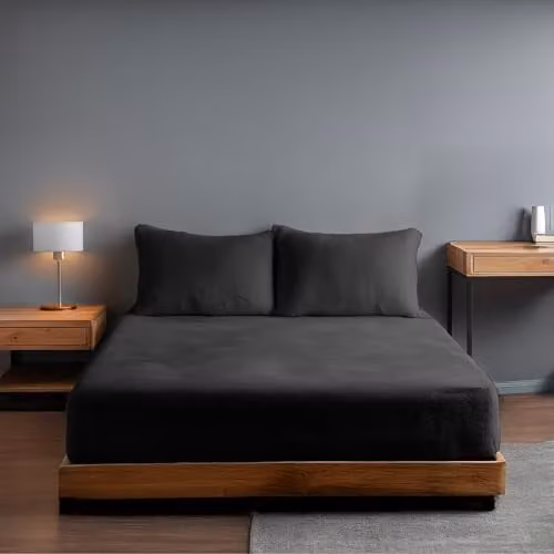 Snug City Grey Teddy Fleece Extra Deep Fitted Sheet, Super King, W/D/H: 200 x 200 x 30 cm