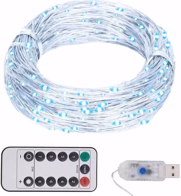 Berkfield Home LED String Light with 300 Cool White LEDs and Remote Control, 30 m, Copper