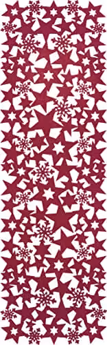 St Helens Home & Garden Rectangular Red Felt Table Runner with Star Design – 2