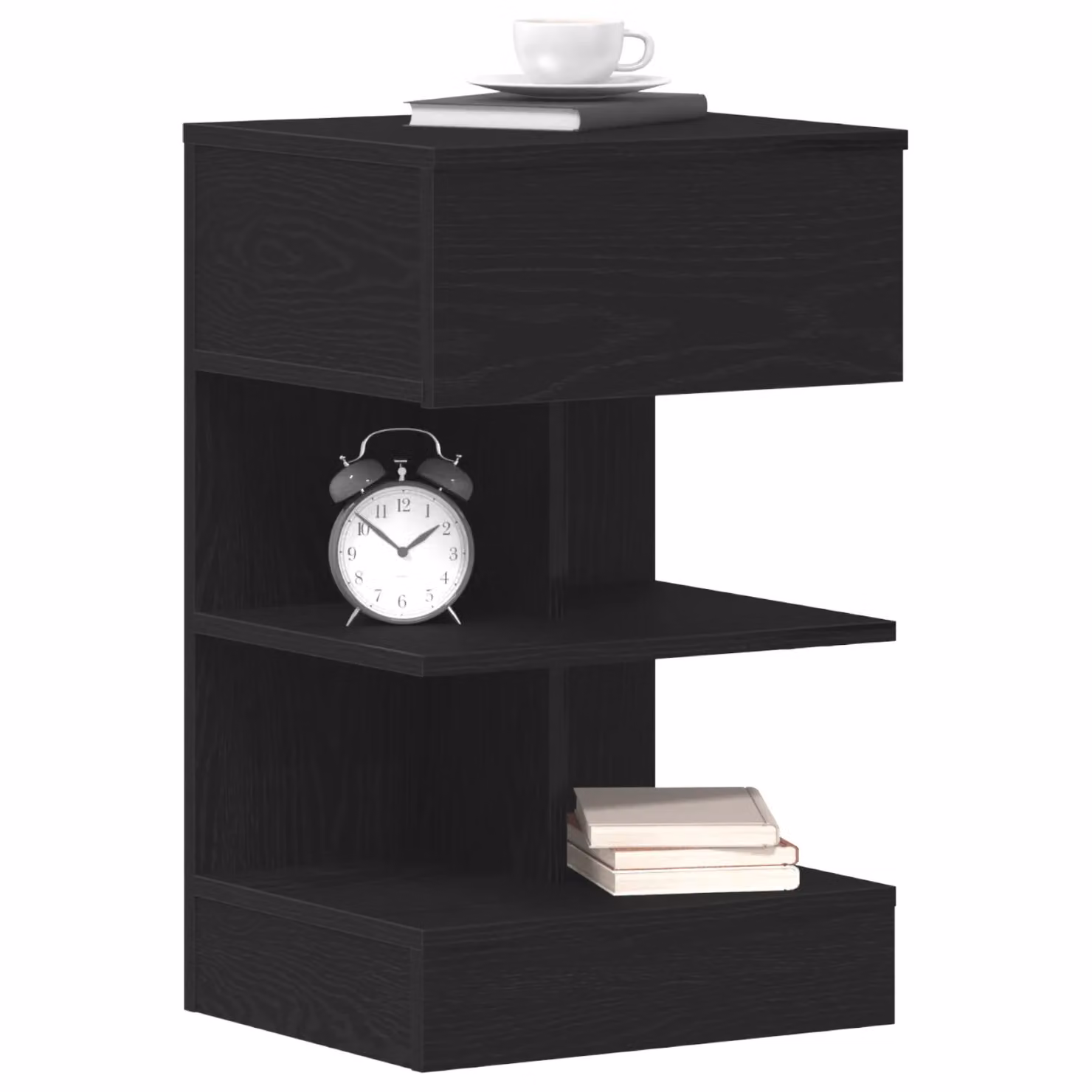 Berkfield Home Set of 2 Black Oak Bedside Cabinets, W/D/H: 40 x 35 x 65 cm – 3