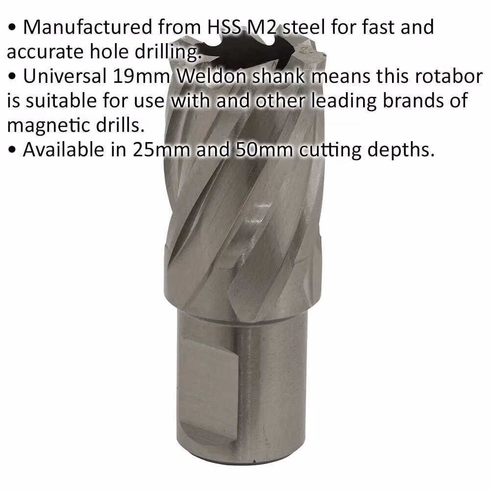 Loops M2 Steel Annular Metal Core Drill Rotabor Cutter with 19mm Shank in Silver – 2