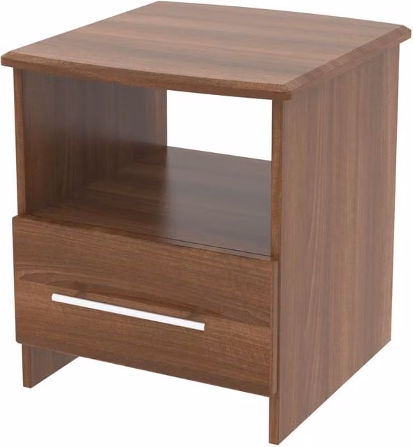 Ready Assembled 2 U Carlton Bottom Drawer Lamp Table in Walnut Brown