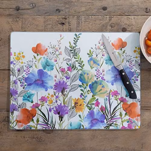 Creative Tops Glass Worktop Saver in Meadow Floral Design, Multicolour, W: 40 cm, D: 30 cm – 3