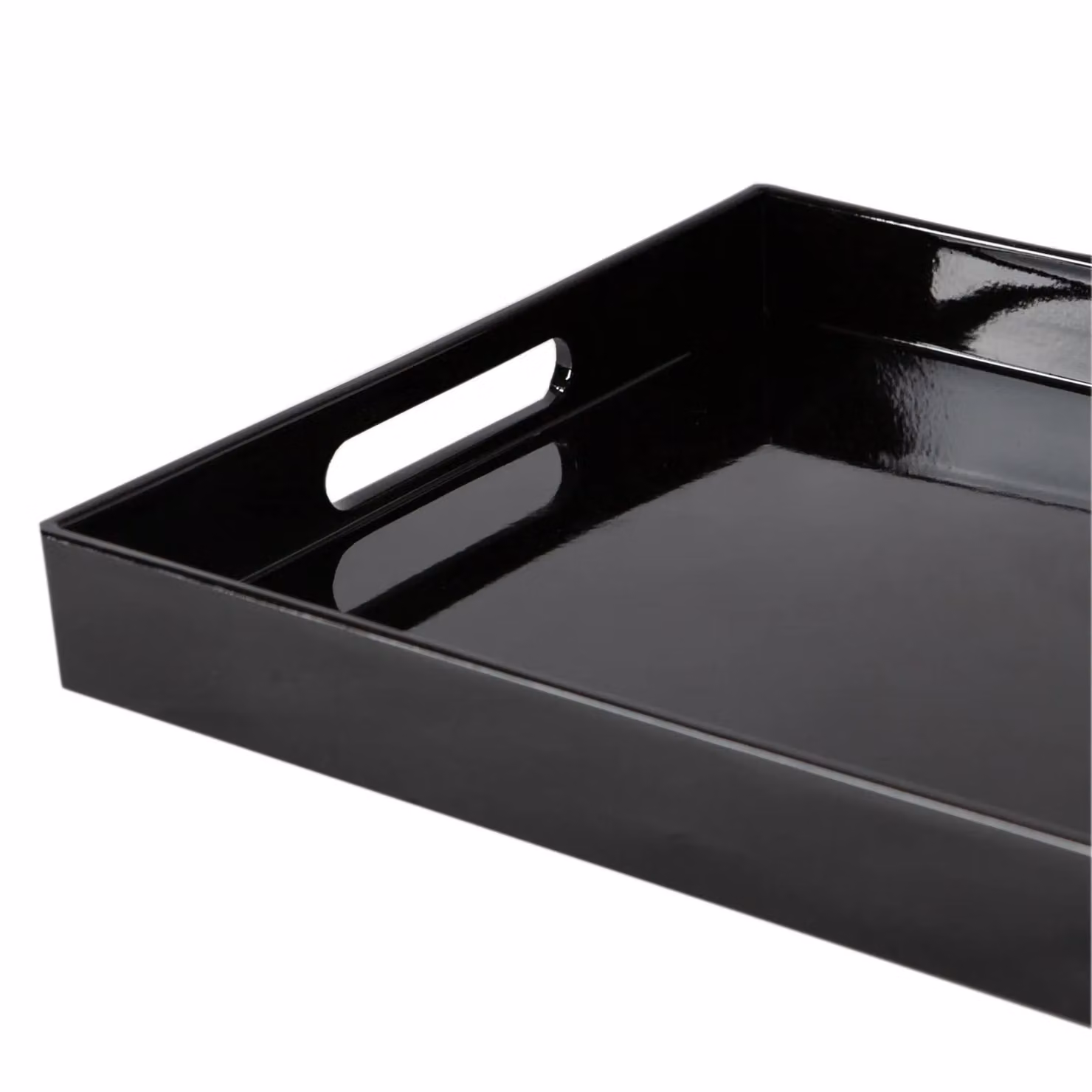 Argon Tableware Set of 3 Black Rectangular Melamine Serving Trays with Metallic Effect – 3