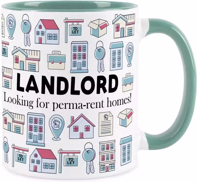 Purely Home Novelty Landlord Turquoise Ceramic Mug