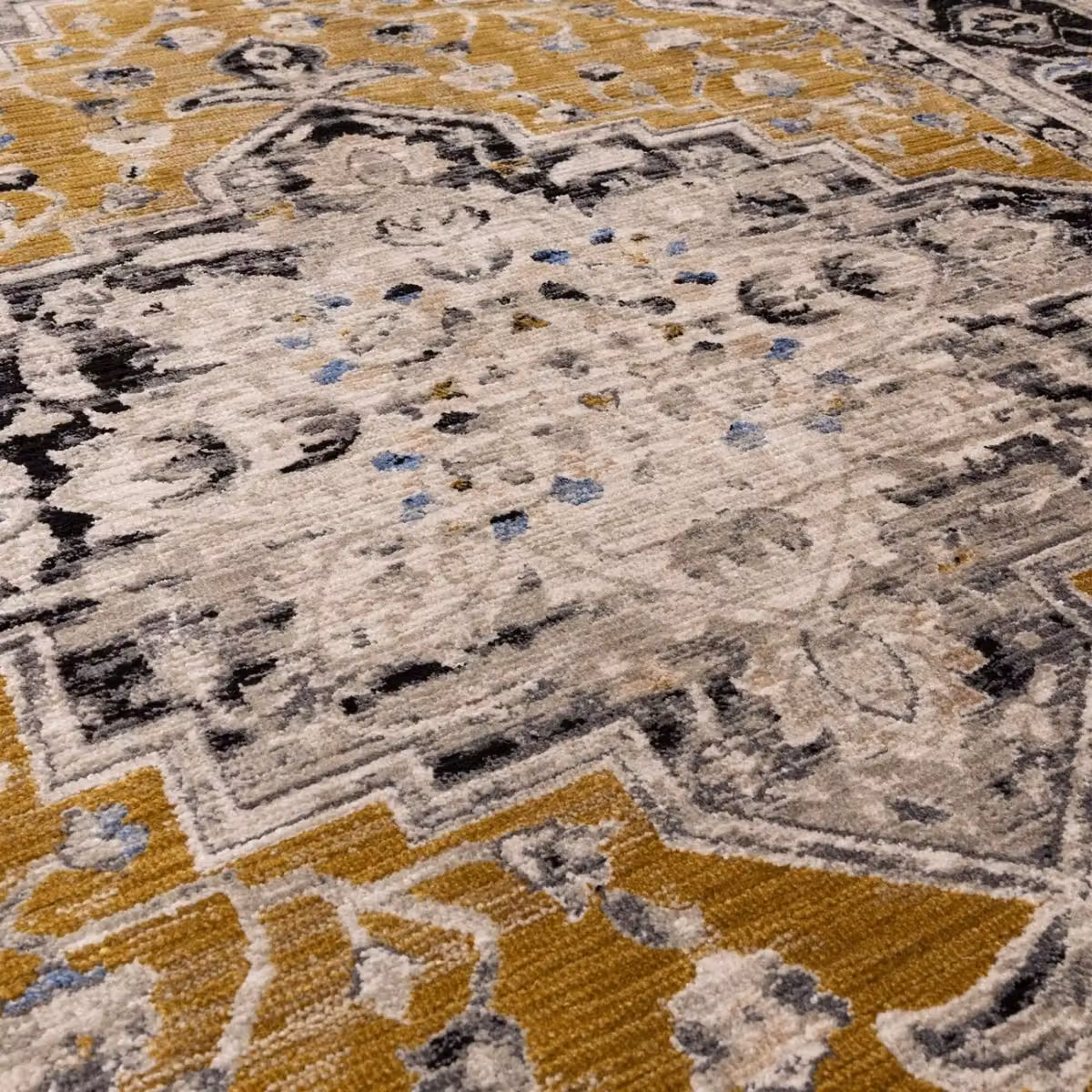 The Rug Shop UK Gold Luxurious Traditional Machine Woven Border Area Rug, W: 200 cm, D: 290 cm – 4