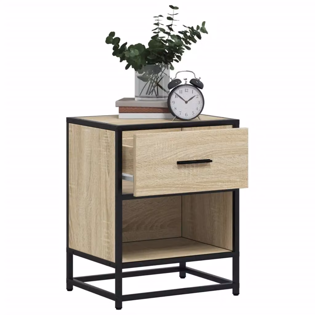 Berkfield Home Bedside Cabinet in Sonoma Oak Brown, W/D/H: 40 x 31 x 50 cm – 4