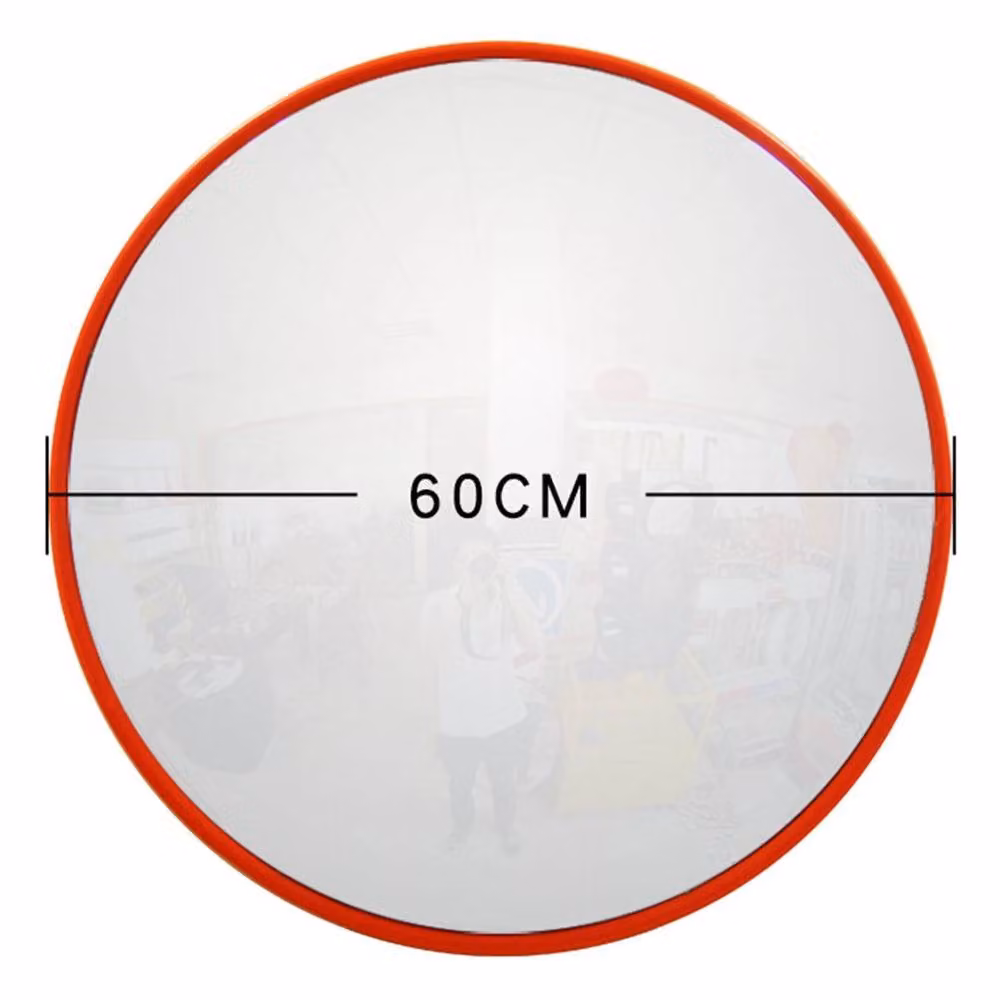 FLAVORA Orange Wide Angle Security Curved Convex Road Traffic Mirror W/D/H: 100 x 60 cm – 2