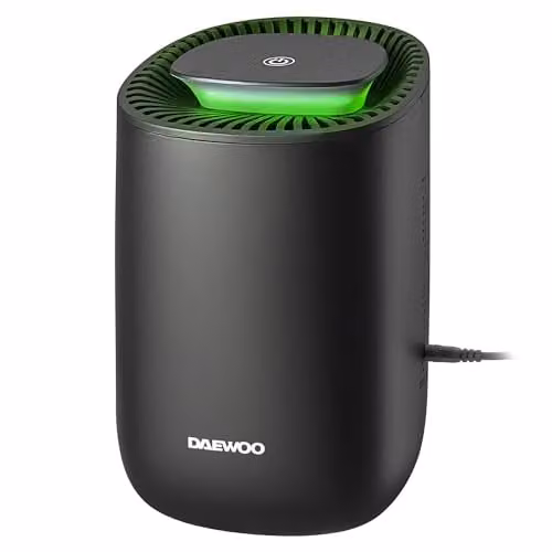 Daewoo 600ml Compact Dehumidifier in Black with Sleep Mode – 1