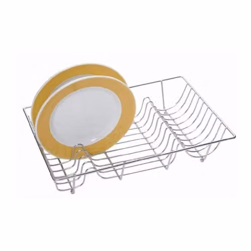 KitchenCraft Silver Metal Wire Dish Drainer Rack, W: 48 cm, D: 33 cm, H: 8.5 cm
