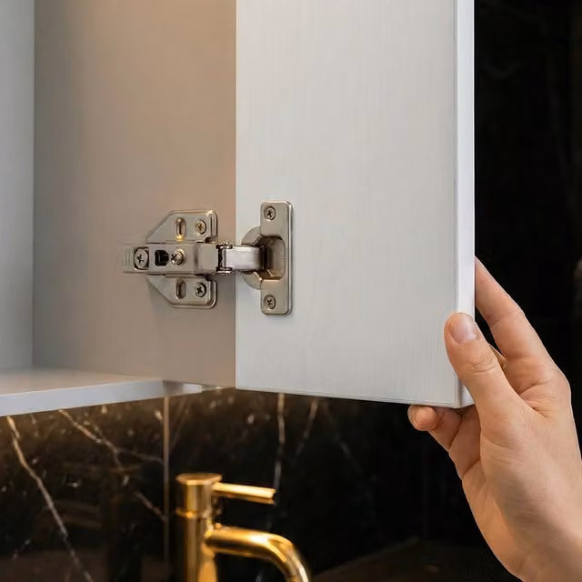 Darphe Pack of 10 Soft Close Concealed Cup Cabinet Door Hinges, Nickel Plated Silver Steel