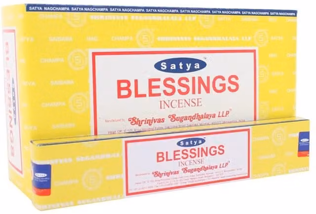 Satya Blessings Floral Incense Sticks, 12 Packs, Yellow