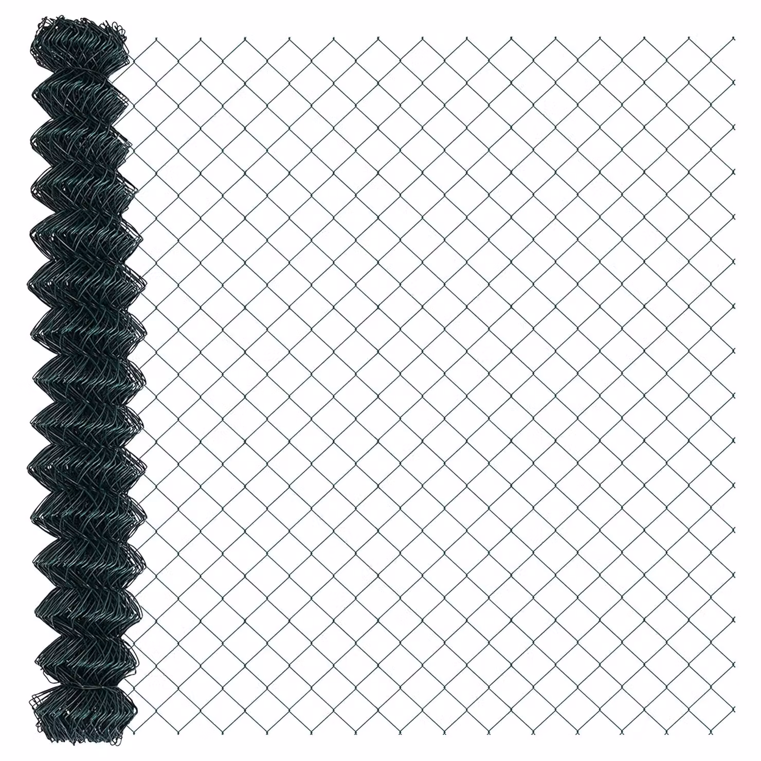 Berkfield Home Green Galvanised Steel and PVC Chain Link Fence, W: 10 m, H: 1.5 m – 2