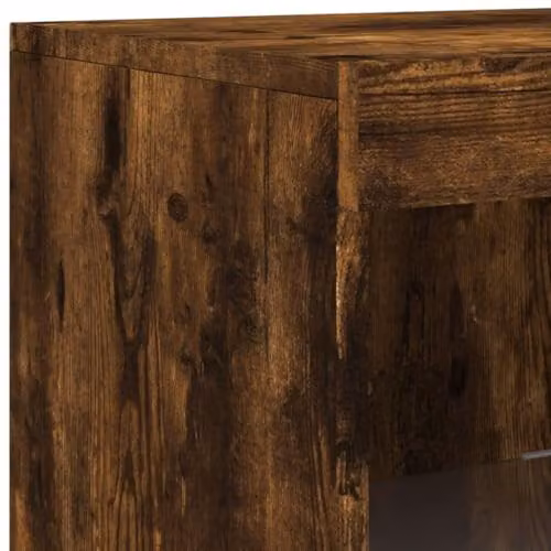 vidaXL Set of 3 Modern Sideboards with Integrated LED Lights in Smoked Oak Brown Engineered Wood – 2
