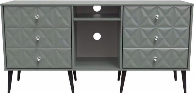 2 U Toledo Ready Assembled 6 Drawer Sideboard in Pale Green