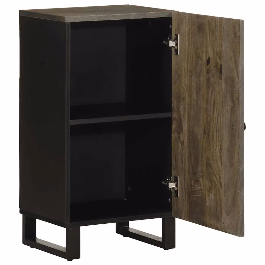 Berkfield Home Black Mango Wood Sideboard, W: 40 cm, D: 33 cm, H: 75 cm – 2