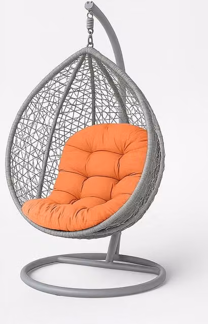 Homescapes Luxury Egg Chair Cushion in Burnt Orange, 100% Cotton, W: 80 cm, H: 120 cm – 1