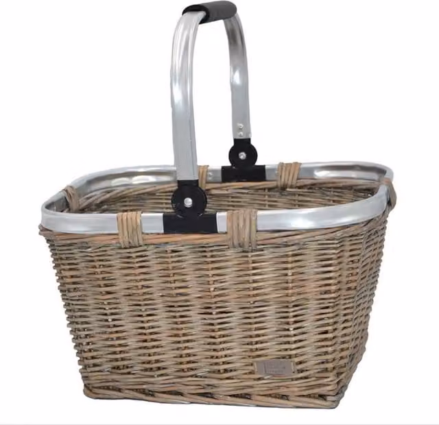 Red Hamper Grey Wash Folding Aluminium Handle Shopping Basket W/D/H: 30.5 x 25.0 x 30.5 cm – 1
