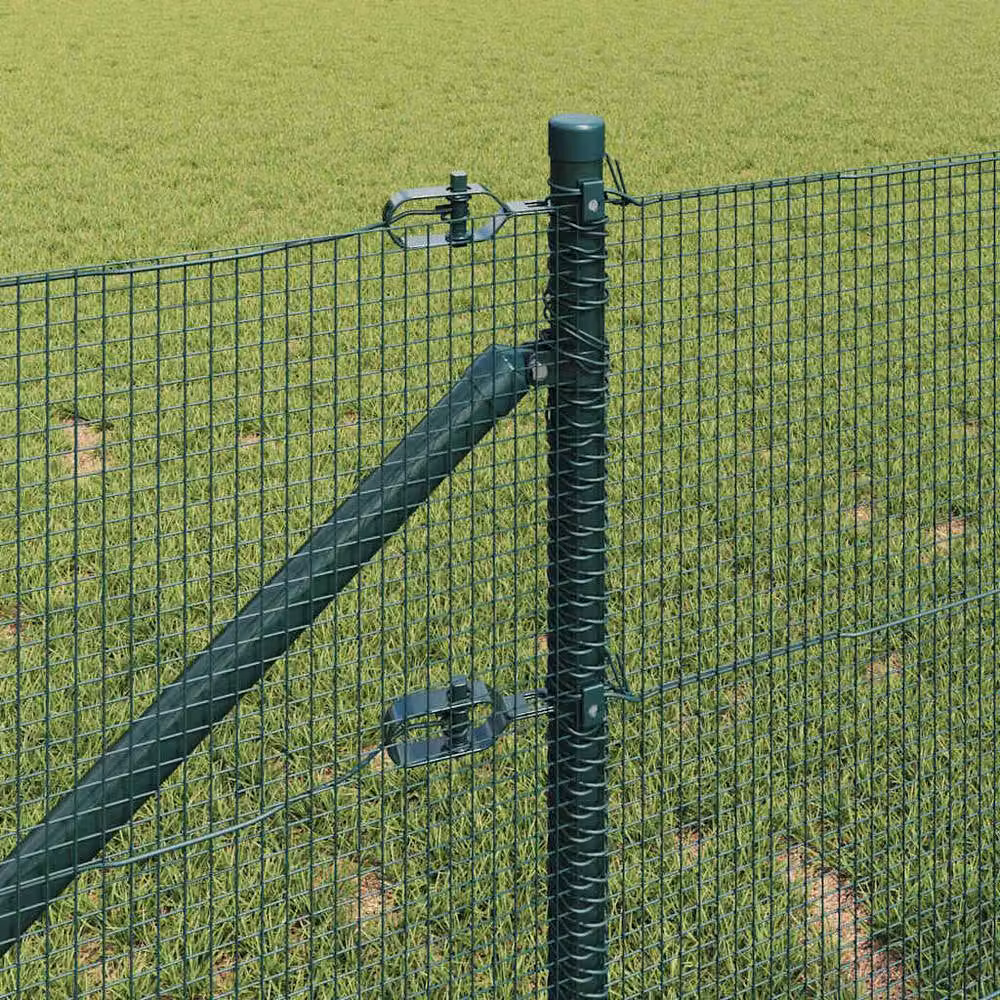 Berkfield Home Green Welded Wire Fence with 7 Spike Posts, Steel, W: 0.6 m, L: 10 m – 3