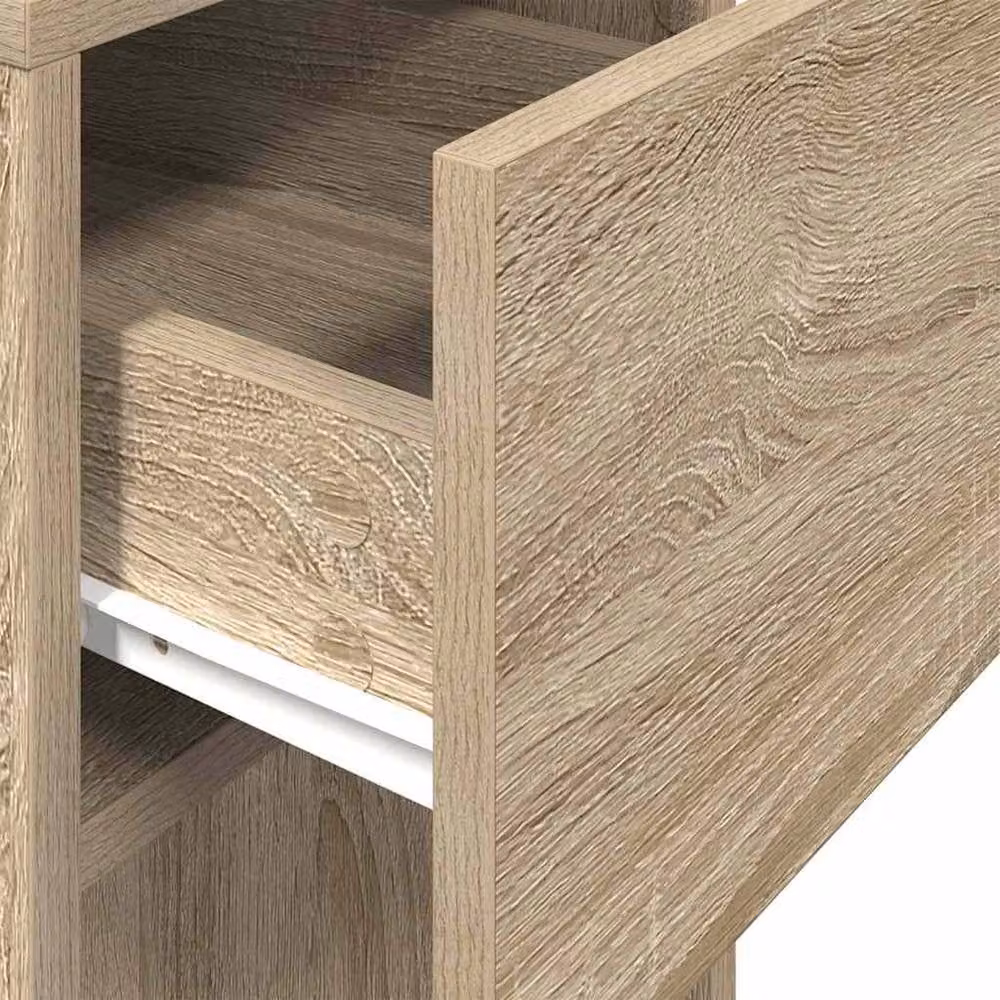 Berkfield Home Durable Computer Tower Stand with Drawer in Sonoma Oak Light Brown, W/D/H: 30 x 44 x 74 cm – 3