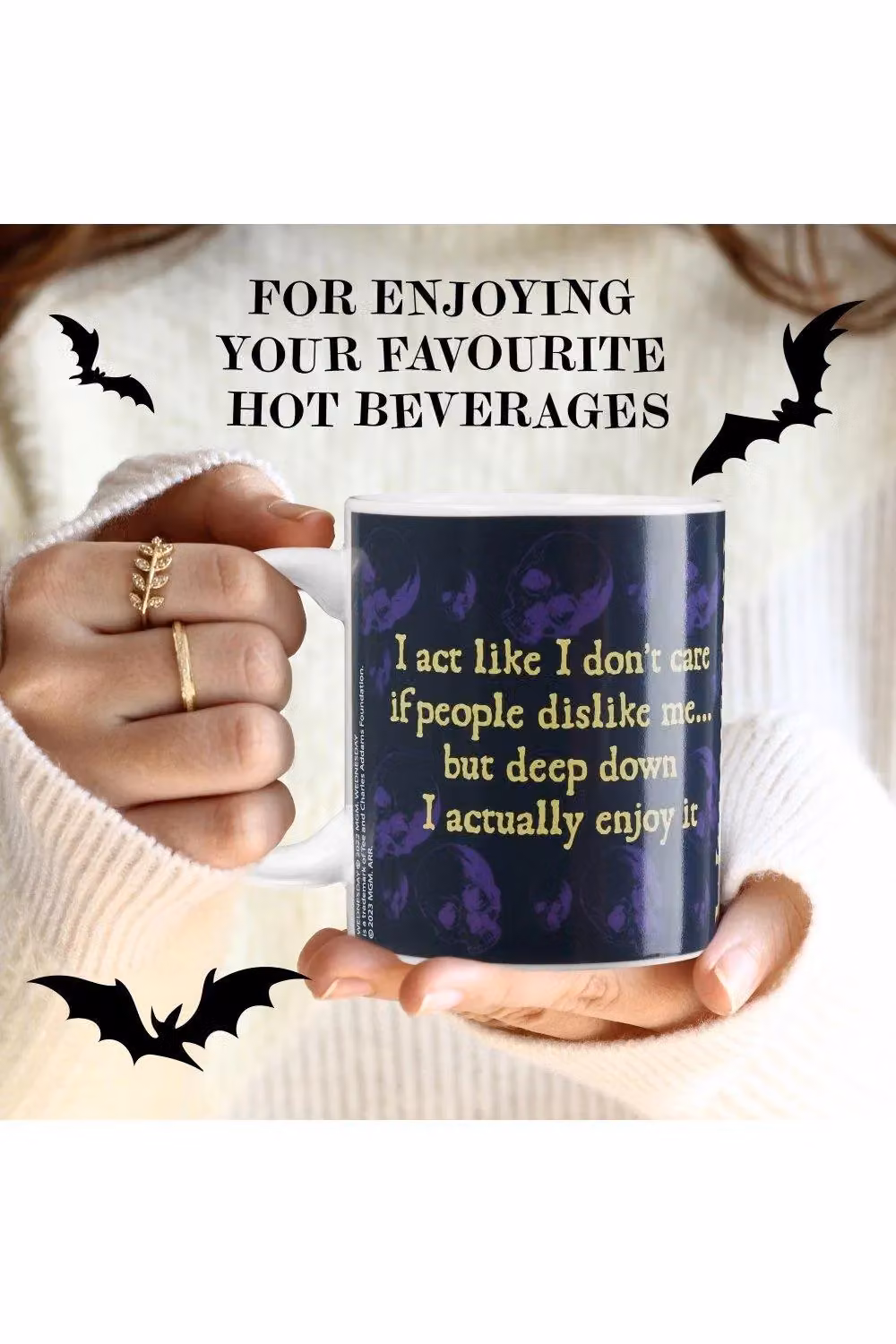 Wednesday Heat Changing Ceramic Mug in Multicolour and Black, 312ml – 10