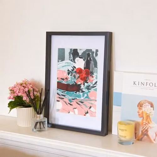 Nicola Spring A3 Black Picture Frame with White A4 Mount for Wall Mounting – 2