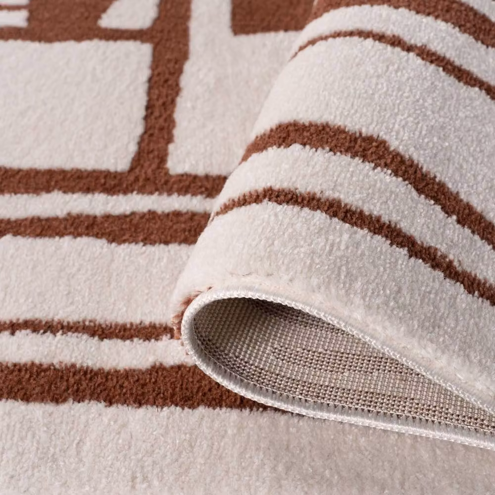 THE RUGS Loft Abstract Soft Pile Area Rug in Terracotta, W: 200 cm, D: 290 cm – 5