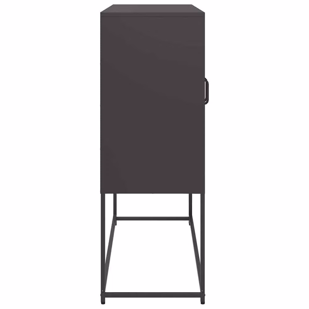 Berkfield Home Black Matt Cold-rolled Steel Sideboard W/D/H: 100.5 x 39 x 107 cm – 4