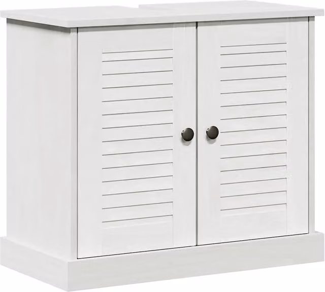 Berkfield Home VIGO Sink Cabinet with Hinged Doors, White, W/D/H: 67.5 x 34 x 59 cm