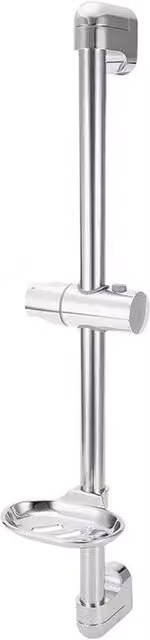 FLAVORA Wall Mounted Shower Riser Rail Kit with Soap Dish in Silver – 1