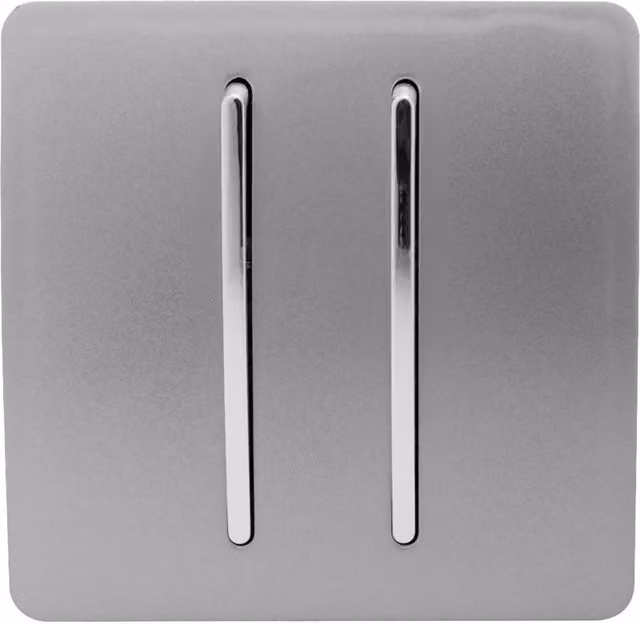 Trendi 2 Gang Flush Mains Switch in Grey – 1