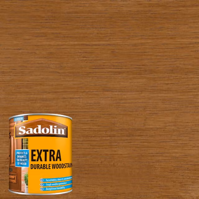 Sadolin Extra Durable Water Repellent Woodstain in Burma Teak, 1 l