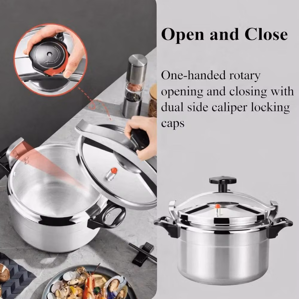 NESTLUNE Silver Stainless Steel Pressure Cooker and Kitchen Stove Top Steamer, W/D/H: 100 x 15 x 15 cm – 4