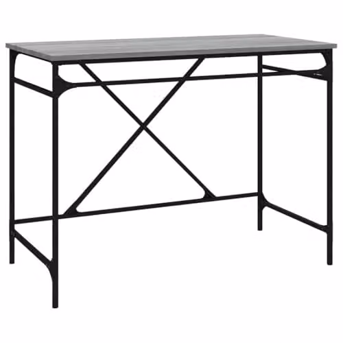 vidaXL Writing Desk in Grey Sonoma, W/D/H: 100 x 50 x 75 cm, Made of Engineered Wood and Iron