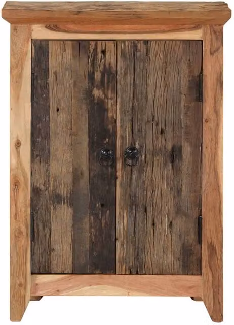 Berkfield Home Rustic Sideboard in Brown Solid Acacia and Reclaimed Wood, W/D/H: 55 x 33 x 75 cm – 1