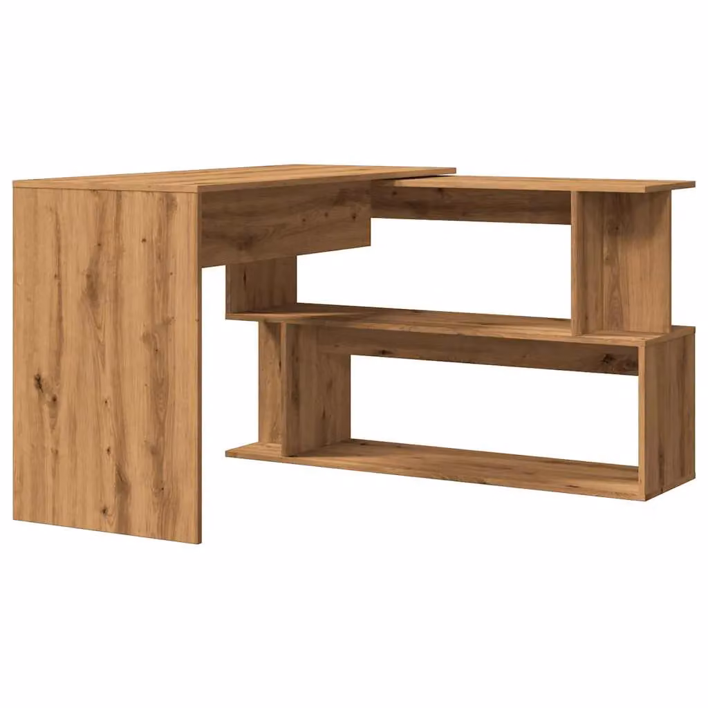 Berkfield Home Artisan Oak Corner Desk in Brown, W/D/H: 200.5 x 50 x 76 cm – 2