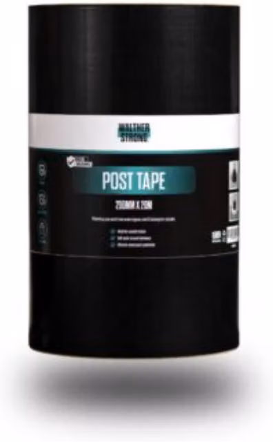 Walther Strong Black Waterproof Polyurethane Cloth Duct Sealing Tape, W: 200 mm, L: 20 m