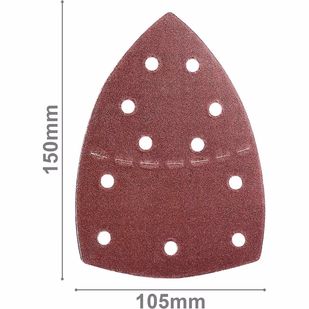 Nordara 60-Piece Red Hook and Loop Mouse Sanding Sheets, 150mm with 11 Holes – 2