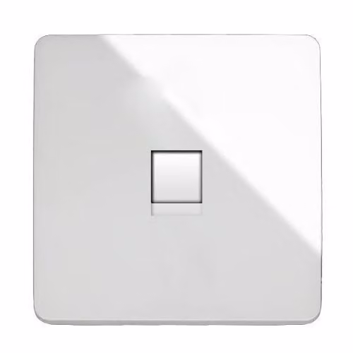 Trendi Switch Artistic Modern Glossy White Flush Telephone Socket – 1