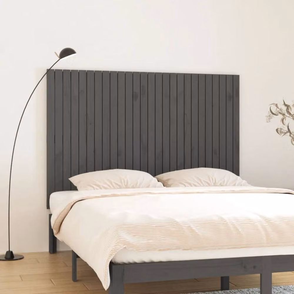 Berkfield Home Grey Rustic Solid Pine Wall Mount Headboard W/D/H: 166 x 3 x 110 cm – 2