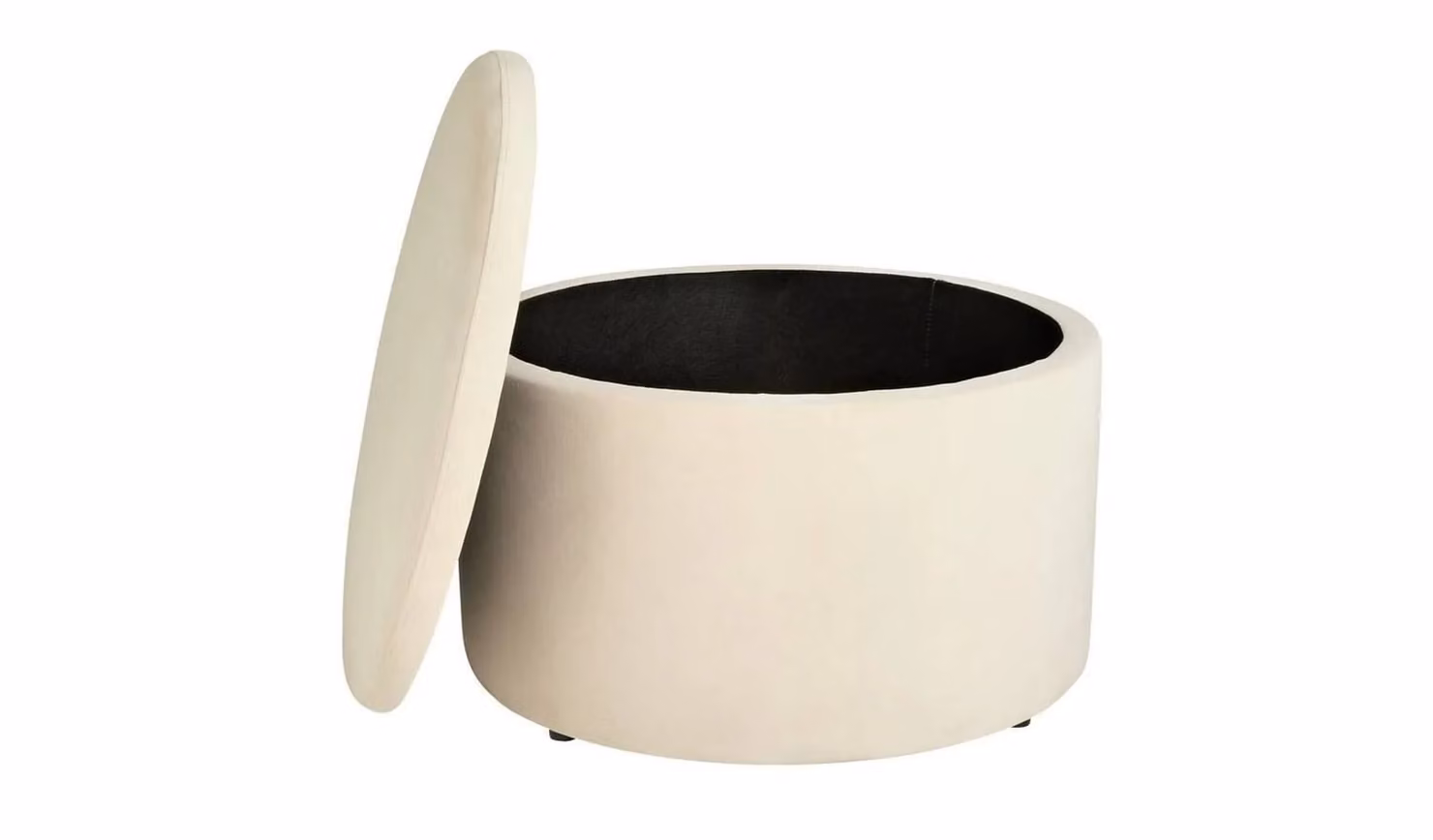 Dex Large Velvet Storage Footstool in Beige