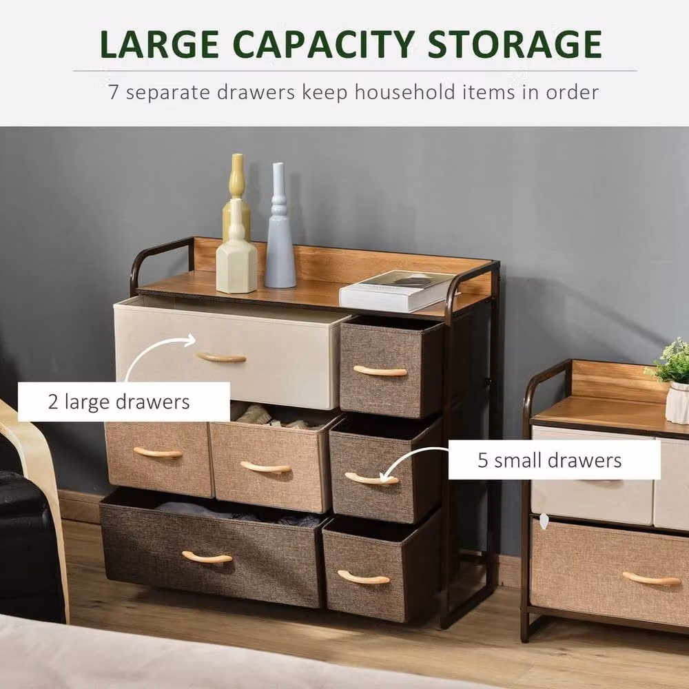 KORVIXA Multicolour Chest of Drawers with 7 Foldable Drawers for your Bedroom – 3