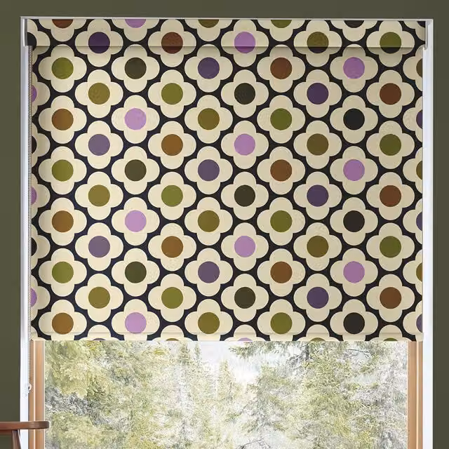 Orla Kiely Multi Mauve Spot Flower Translucent Made To Measure Roller Blind