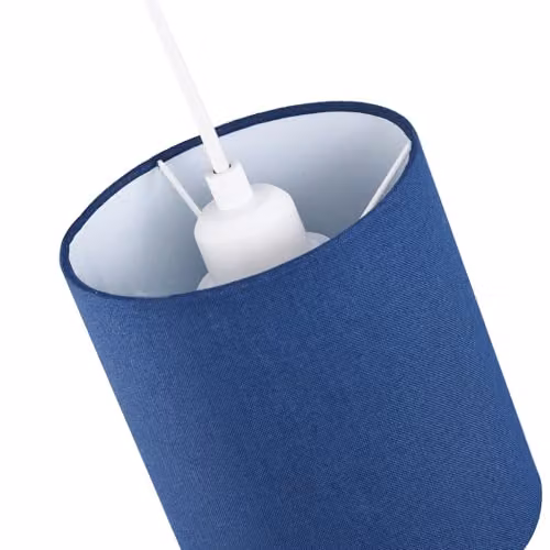 Happy Homewares Modern Cylinder Fabric Lamp Shade in Blue and White, Height: 18 cm – 3