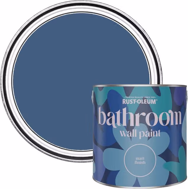 Rust-Oleum Blue Water-Resistant Bathroom Wall and Ceiling Paint, Blue, 2.5 l