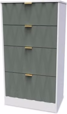 Welcome Las Vegas 4 Drawer Midi Chest of Drawers in Green Matt Finish