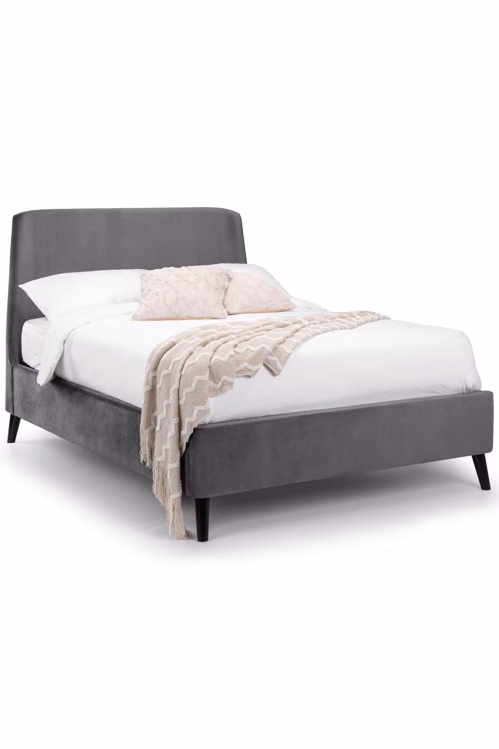 Julian Bowen Frida Curved Velvet Upholstered Double Bed in Grey – 2